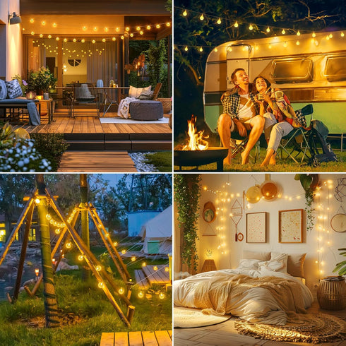 Minetom Crystal Globe String Lights, 17 ft 30 LED Battery Operated Fairy Lights with Remote for Party Decor