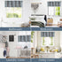 jinchan Floral Valance Curtain for Kitchen, Living Room, Vintage Flower Blue Valance, Room Darkening Window Treatment,