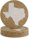 Texas Coaster Set Cork - 4 Texas Coasters, 3.5 Inch Texas Gift