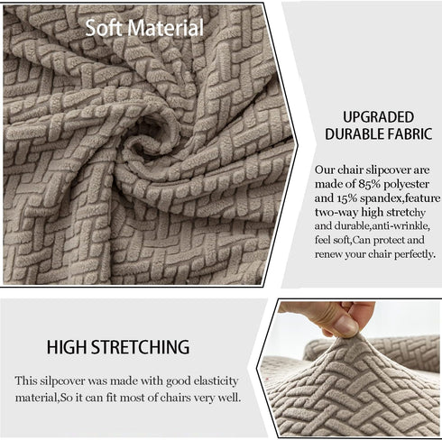 2 Pack TOPCHANCES Wingback Side Chair Cover,Stretch Stripes Rhombic Geometric Wingback Chair Covers Slipcover Banquet