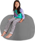 Posh Stuffable Kids Stuffed Animal Storage Bean Bag Chair Cover, X-Large 48", Solid Gray