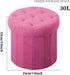 Round Storage Ottoman Foot Stool and Poufs Ottoman, Teddy Velvet Ottoman Foot Rest, Foot Rest for Living Room Bedroom