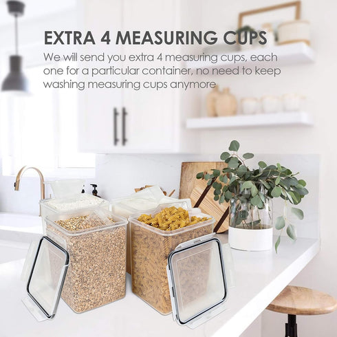 4 5.2L 175oz, 4 4 24 Vtopmart PCS Large Food Storage Containers / Pieces BPA Free Plastic Airtight Canisters for Flour
