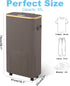 Vincona Laundry Basket with Wheels, Tall Dirty Clothes Hamper on Wheels, Rolling Laundry Hamper with lid for Dorm