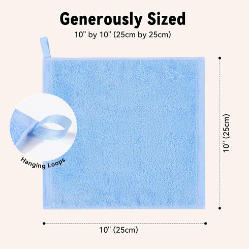 Yoofoss Luxury Washcloths Towel Set, 10 Pack Baby Wash Cloth for Bathroom, Hotel, Spa, Kitchen