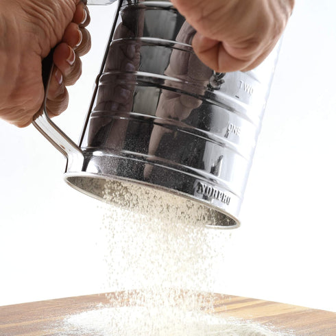 Norpro 3-Cup 2 Stainless Steel Rotary Hand Crank Flour Sifter With Wire Agitator