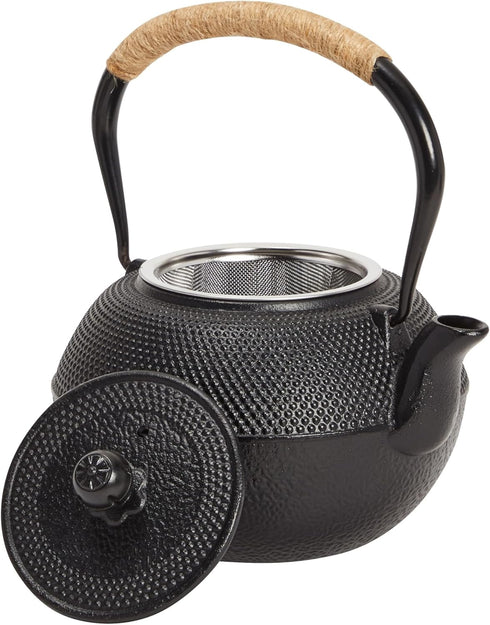 1200 mL, 2 Set Juvale Cast Iron Teapot - Black, Cups - Japanese Tea with Stainless Steel Infuser & Stovetop Kettle
