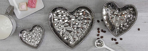 Pampa Bay Medium Heart Dish, Love is in the Air, Silver (1)