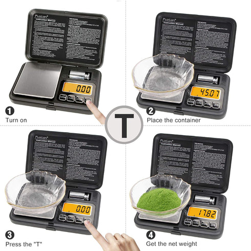 Fuzion Digital Pocket Scale 200g/0.01g, Mini Scale with LCD Display, Tare, PCS, and 50g Calibration Weight for Jewelry
