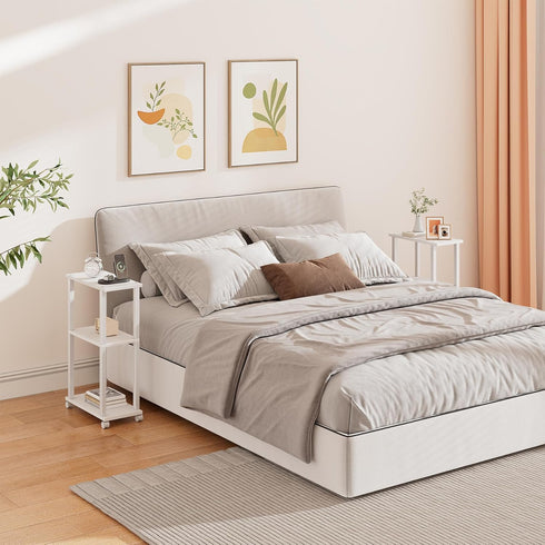 TB01BW061 TUTOTAK Small Side Table, Narrow End Table, Bedside Table, Couch Side Table with Wheels for Living Room