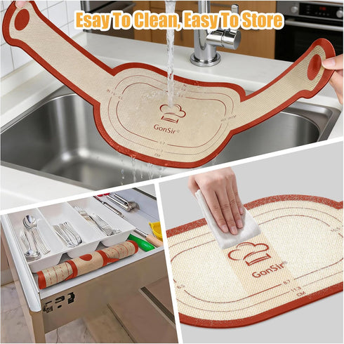 gonsir 2Pcs Set 2PCS Silicone Bread Sling, Oval Silicone Baking Sling with Longer Handles, Non-Stick & Easy Clean Dutch