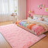 6x9 junovo Pink Washable Area Rug for Girls Bedroom Living Room, Soft Non-Slip Fluffy Rugs, Shag Plush Memory Foam