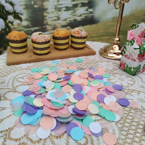 1 Inch Pastel Tissue Paper Table Confetti Dots for Baby Shower, Gender Reveal, Birthday Party Decorations