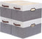 Yawinhe Fabric Storage Baskets, Large Foldable Closet Organizer for Shelves, Canvas Storage Bins for Clothes,