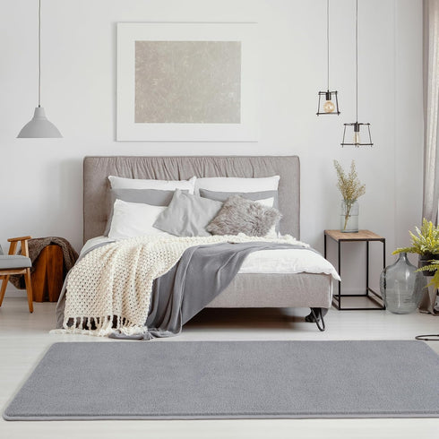 Keeko 2x6 Washable Hallway Runner Rug, Grey Soft Indoor Low Pile Non Slip Memory Foam Carpet for Bedroom Kitchen Living
