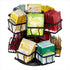 12 140 NHZ Tea Bag Organizer - Spinning Carousel Holder With Compartments, Up to Tea Bags Storage, Black Powder Coated