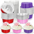 Honeydak Heart Shape Cake Pan, Aluminum Foil Mini Cake Cup with Lids, 100ml Disposable Baking Cups, 3 Colors (48 Sets)