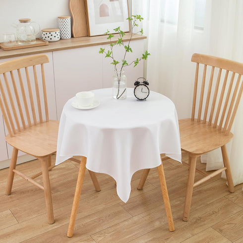 sancua Small Square Tablecloth 36 x 36 Inch White (Fits 20-30 Inch