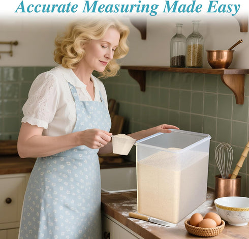 9.5L 2 Pack 25lbs Vtopmart Extra Large Flour Sugar Storage Containers for flour, Airtight Kitchen Pantry Organization
