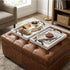 2 Rustic Serving Tray with Handles - Nesting Trays for Serving Food - Wooden Tray for Decor, Coffee Table & Ottoman