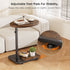TV Tray Table with Infinite Adjustable Height - C-Shaped Sofa End Side Table for Snack Laptop Desk Small Spaces (Brown)