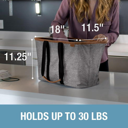 CleverMade LUXE Tote - Reusable Grocery Shopping Bag with Reinforced Bottom