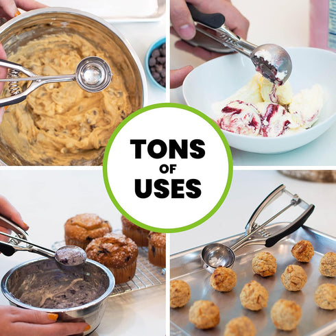 Spring Chef Small 1 Tablespoon Stainless Steel Cookie Scoop for Baking - #60 Cookie Dough Scoop with Trigger Release -