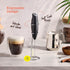 Powerful Handheld Milk Frother, Mini Foamer, Battery Operated (Not Included) Stainless Steel Mixer for Coffee, Lattes,