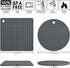 Silicone Trivets for Hot Dishes, Trivet Mat Hot Pads for Kitchen, Silicone Pot Holders for Kitchen, Trivets for Hot Pots and Pans, Heat Resistant Mats for Quartz Countertops, Set 4 Dark Gray