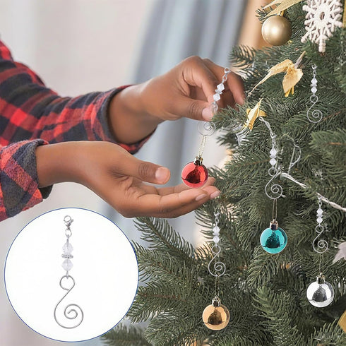 20 INCREWAY Pcs Lobster Knot Christmas Hook Decorative with Lobster Claws Hanging Metal Wire Clear Rhombic Crystal