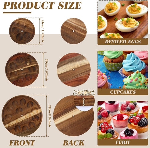 3 26 Newtay Tier Easter Wooden Deviled Egg Platter Holes Deviled Egg Stand Plate Reversible Tray Serving Tray Holder