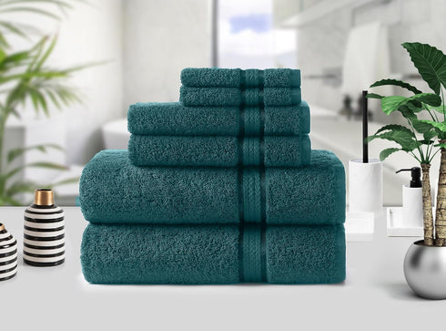 6 Set 2 2 2 580 -100% COTTON CRAFT Ultra Soft Piece Towel - Large Bath Towels, Hand Towels, Washcloths - Absorbent GSM