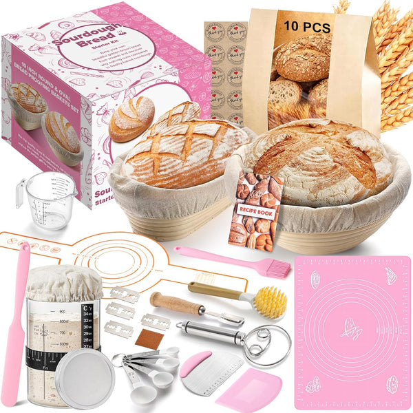 RYTOXILO Sourdough Starter Kit, 18 Pcs Sour Dough Bread Baking Supplies Kits