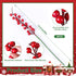 17 Branches,19 Inch HyeFlora PCS Christmas Norfolk Pine Stems with Small Pinecones and Red Berries Real Touch