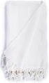 Bersuse 100% Cotton Ventura Premium Turkish Towel - Soft, Absorbent, Quick-Dry Bath & Beach Towel - 37x70 Inches, White
