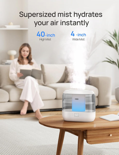 4L 28 36H Dreo Smart Humidifiers for Bedroom, Top Fill Supersized Humidifier Large Room with dB, Runtime