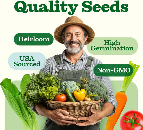 55 Pack 28,000+ HOME GROWN Vegetable Seeds Non-GMO Heirloom Seeds for Planting Vegetables, Survival Seed Vault, Garden