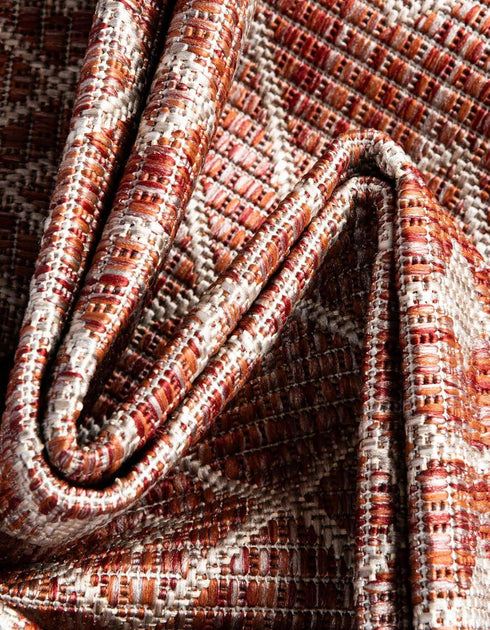 Unique Loom Outdoor Trellis Collection Area Rug, Tribal Trellis 2' x 3' 1" Rectangle Rust Red/Ivory