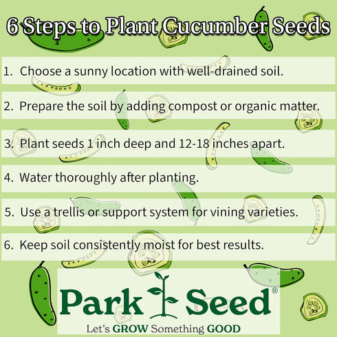 F1 Pack 10 Park Seed Variety of Cucumber Seeds, Planting Cucumbers, Vegetable Seeds, Easy to Grow, Non-GMO, Perfect