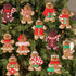 12pcs Gingerbread Man Ornaments for Christmas Tree - Assorted Hanging Decorations, 3 Inch Tall