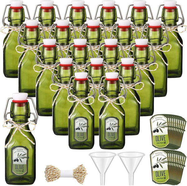 Queekay 20 Pack Mini Swing Top Glass Bottles for Vanilla Extract Homemade