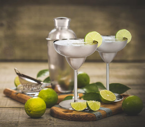Oggi Stainless Steel Margarita Glasses, 12oz, Set of 2, Unbreakable for Outdoor Use
