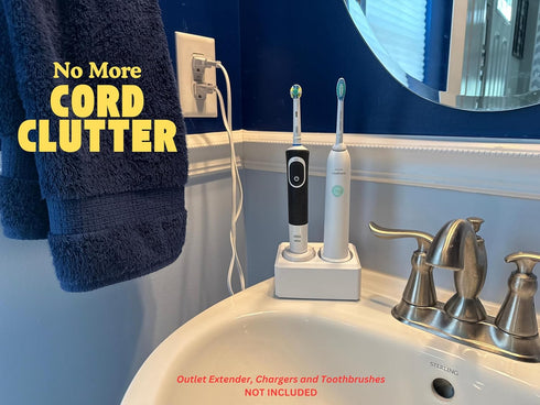 BrushHub 2 OralB Countertop Slot Family Electric Toothbrush Charger Holder and Bathroom Organizer, for Select
