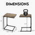 LOFTEY C Shaped End Table, Couch Side Tables That Slide Under, C Side Table for Couch & Sofa, Perfect for Small Space