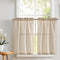 Vangao Stripe Farmhouse Kitchen Curtains 24 Inch Length Linen Blend Cafe Curtains, Semi-Sheer Small Window Treatments