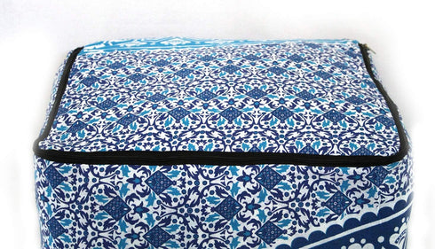 18X18X14 inches, CRAFT KALA Indian Square Patchwork Traditional Pouf Cover Indian Living Room Poufs Cover Decorative