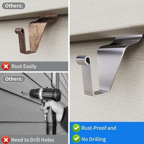 Vinyl Siding Hooks Hanger, 10 Pack Heavy Duty Clips for Horizontal Vinyl Siding