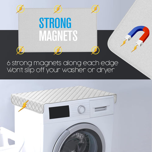 Houseables Ironing Mat, Portable Iron Pad, Dryer Top Protector, 33 x 17, Magnetic Cover for Table Top