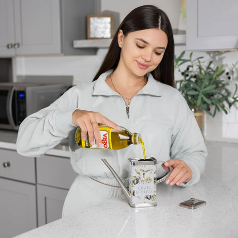 16 Fox Run Stainless Steel Olive Oil Dispenser With No Drip Spout, Ounces