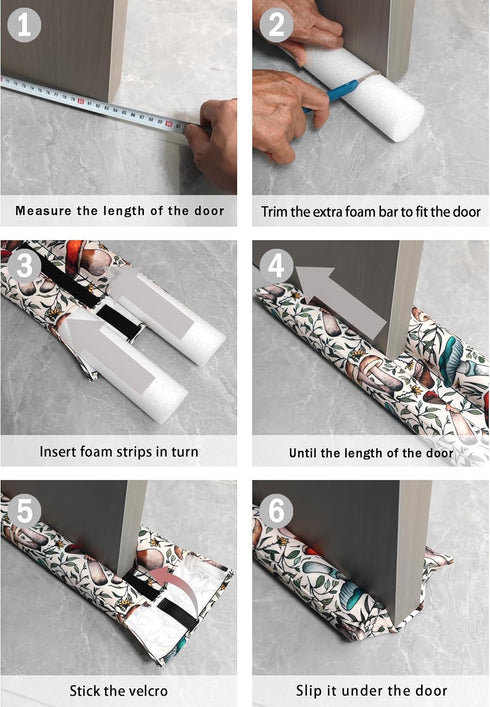 Joismea 36 Inches Adjustable Door Draft Stopper, Window Breeze Blocker Machine-Washable, Weather Stripping, Noise